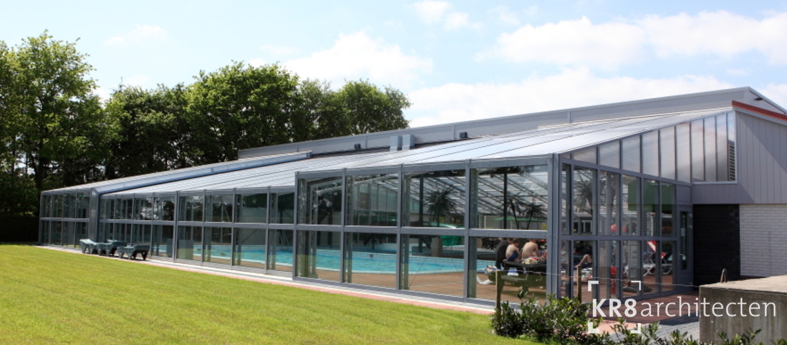 Overkapping zwembad Camping De Fruithof Klijndijk (Dr)